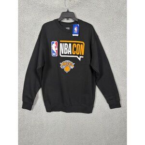 NBA CON New York Knicks Double Sided Black Crewneck Sweatshirt Size L NWT's